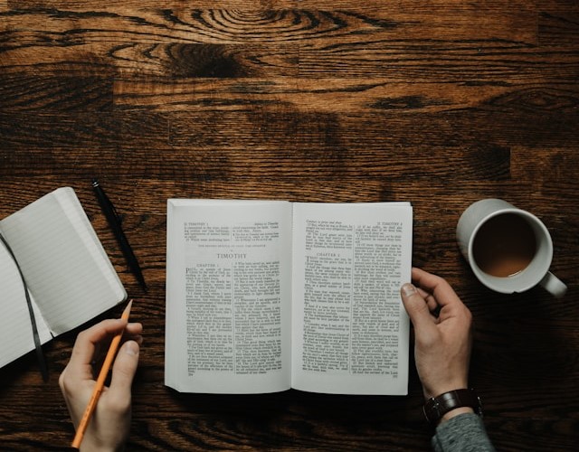 Person studying at a desk